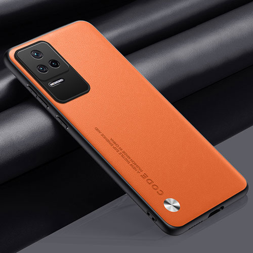 Soft Luxury Leather Snap On Case Cover S01 for Xiaomi Poco F4 5G Orange