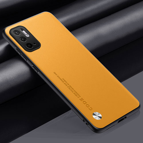 Soft Luxury Leather Snap On Case Cover S01 for Xiaomi POCO M3 Pro 5G Yellow