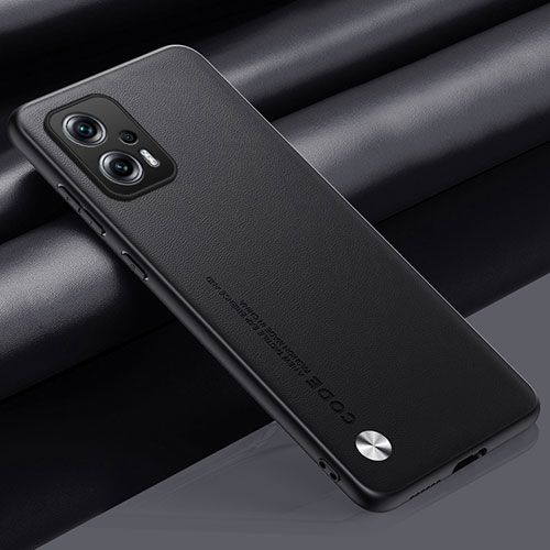 Soft Luxury Leather Snap On Case Cover S01 for Xiaomi Poco X4 GT 5G Black