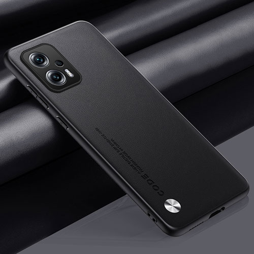 Soft Luxury Leather Snap On Case Cover S01 for Xiaomi Redmi Note 11T Pro 5G Black