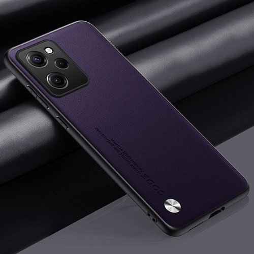Soft Luxury Leather Snap On Case Cover S01 for Xiaomi Redmi Note 12 Pro Speed 5G Purple