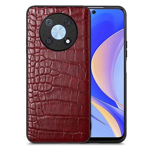 Soft Luxury Leather Snap On Case Cover S01D for Huawei Enjoy 50 Pro Red