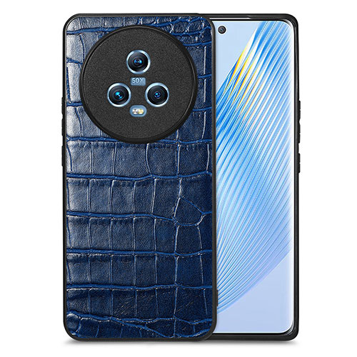 Soft Luxury Leather Snap On Case Cover S01D for Huawei Honor Magic5 5G Blue