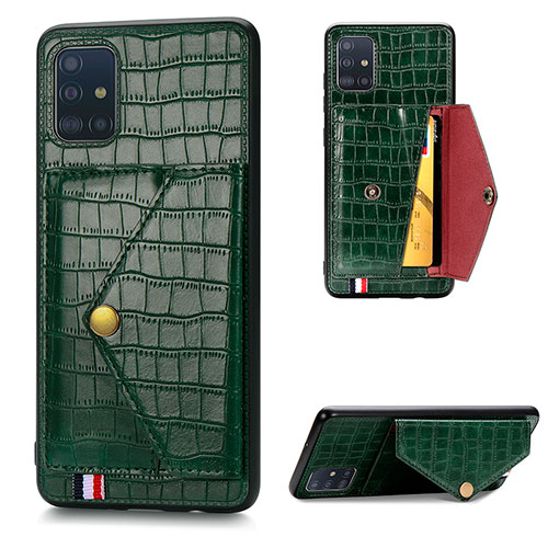 Soft Luxury Leather Snap On Case Cover S01D for Samsung Galaxy A51 4G Green