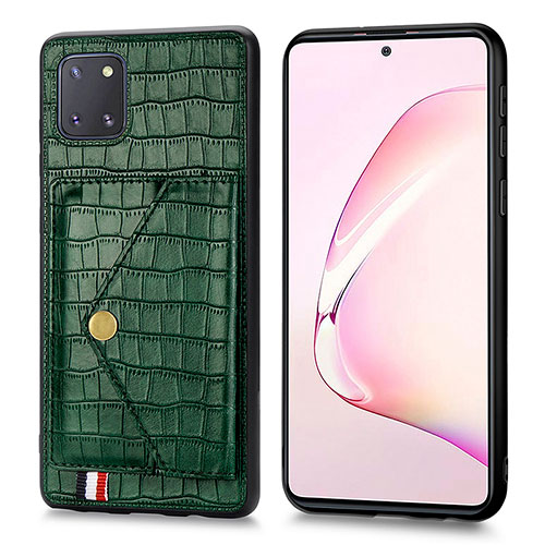 Soft Luxury Leather Snap On Case Cover S01D for Samsung Galaxy A81 Green