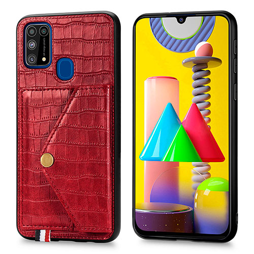 Soft Luxury Leather Snap On Case Cover S01D for Samsung Galaxy M31 Red