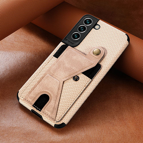 Soft Luxury Leather Snap On Case Cover S01D for Samsung Galaxy S23 Plus 5G Gold