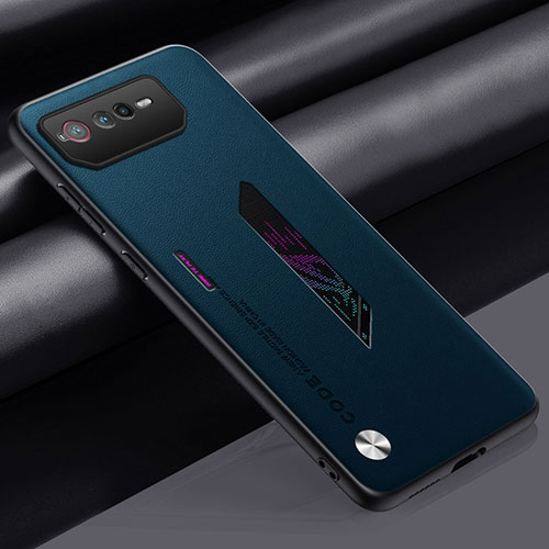 Soft Luxury Leather Snap On Case Cover S02 for Asus ROG Phone 6 Pro Blue