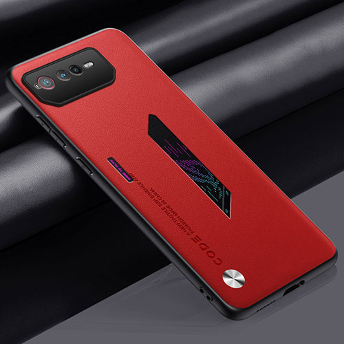 Soft Luxury Leather Snap On Case Cover S02 for Asus ROG Phone 6 Red