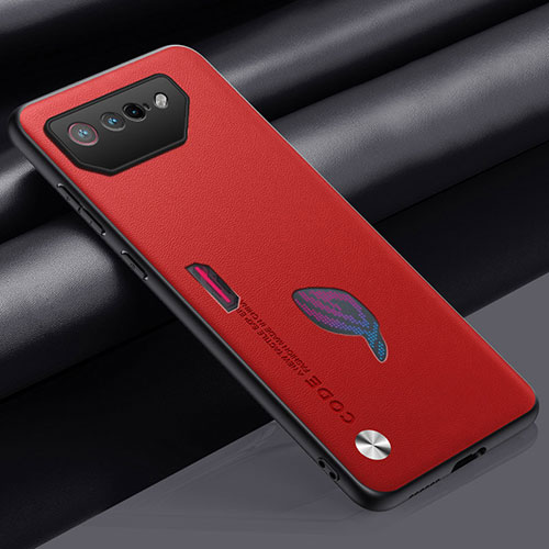 Soft Luxury Leather Snap On Case Cover S02 for Asus ROG Phone 7 Red