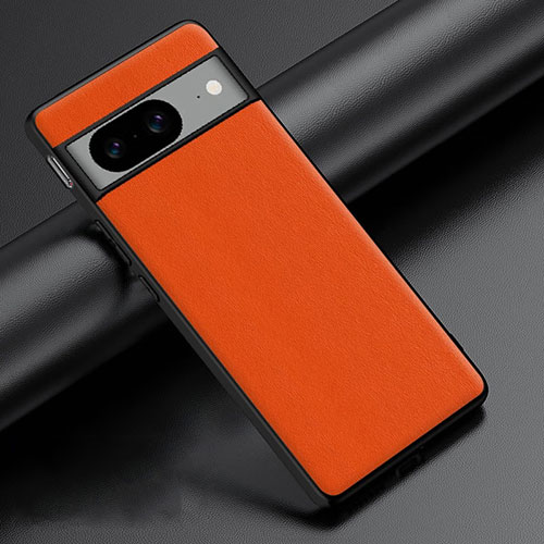 Soft Luxury Leather Snap On Case Cover S02 for Google Pixel 8 5G Orange