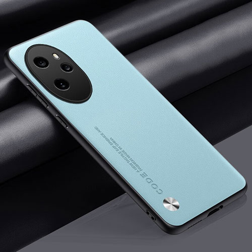 Soft Luxury Leather Snap On Case Cover S02 for Huawei Honor 100 Pro 5G Cyan