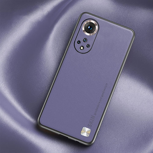 Soft Luxury Leather Snap On Case Cover S02 for Huawei Honor 50 5G Clove Purple