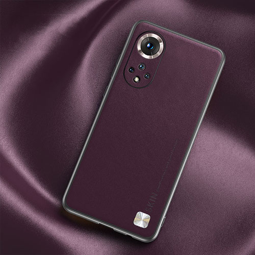 Soft Luxury Leather Snap On Case Cover S02 for Huawei Honor 50 Pro 5G Purple