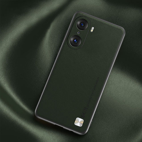 Soft Luxury Leather Snap On Case Cover S02 for Huawei Honor 60 5G Midnight Green