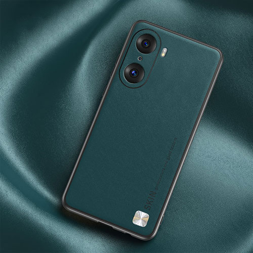 Soft Luxury Leather Snap On Case Cover S02 for Huawei Honor 60 Pro 5G Green