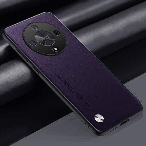 Soft Luxury Leather Snap On Case Cover S02 for Huawei Honor Magic6 Lite 5G Purple