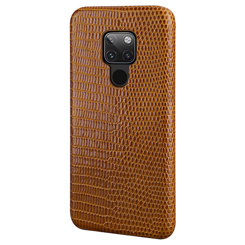 Soft Luxury Leather Snap On Case Cover S02 for Huawei Mate 20 Brown