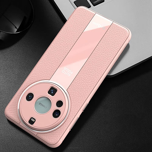 Soft Luxury Leather Snap On Case Cover S02 for Huawei Mate 60 Pink