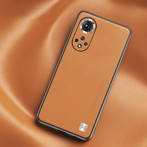 Soft Luxury Leather Snap On Case Cover S02 for Huawei Nova 9 Orange