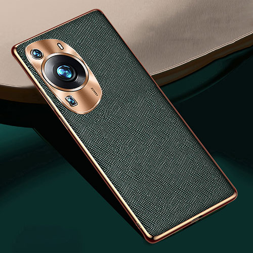 Soft Luxury Leather Snap On Case Cover S02 for Huawei P60 Green