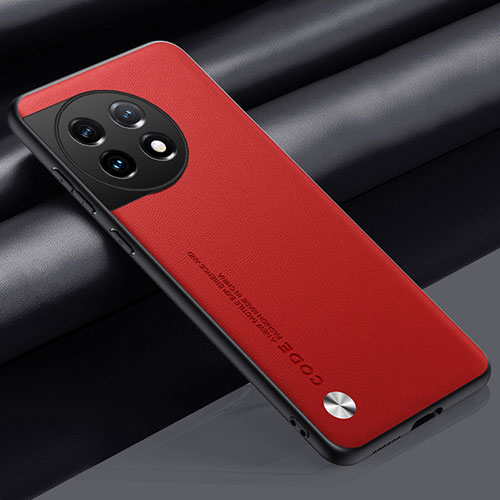 Soft Luxury Leather Snap On Case Cover S02 for OnePlus 11 5G Red