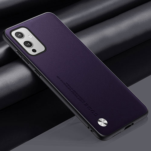 Soft Luxury Leather Snap On Case Cover S02 for OnePlus 9 5G Purple