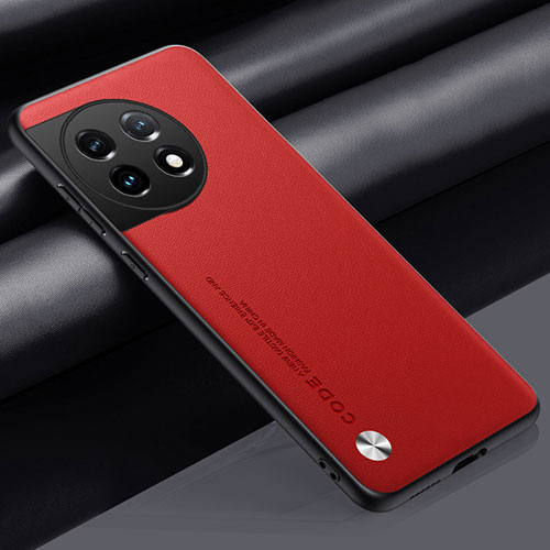Soft Luxury Leather Snap On Case Cover S02 for OnePlus Ace 2 5G Red