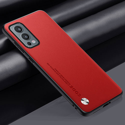 Soft Luxury Leather Snap On Case Cover S02 for OnePlus Nord 2 5G Red