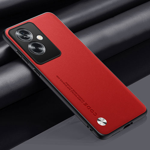 Soft Luxury Leather Snap On Case Cover S02 for Oppo A2 5G Red