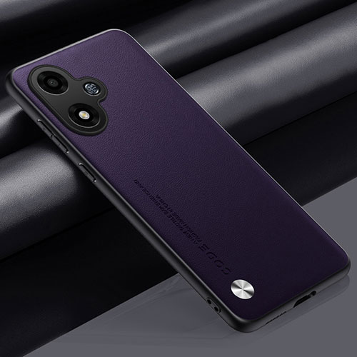 Soft Luxury Leather Snap On Case Cover S02 for Oppo A2m 5G Purple