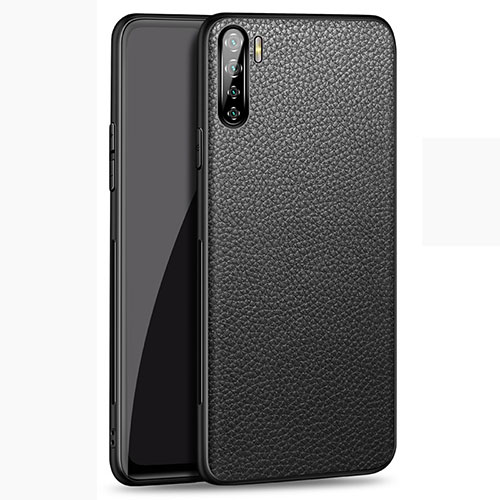 Soft Luxury Leather Snap On Case Cover S02 for Oppo A91 Black