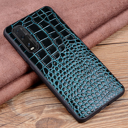 Soft Luxury Leather Snap On Case Cover S02 for Oppo Find X2 Blue