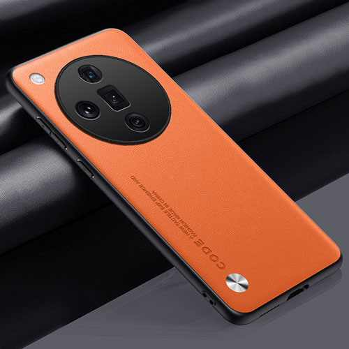 Soft Luxury Leather Snap On Case Cover S02 for Oppo Find X7 Ultra 5G Orange