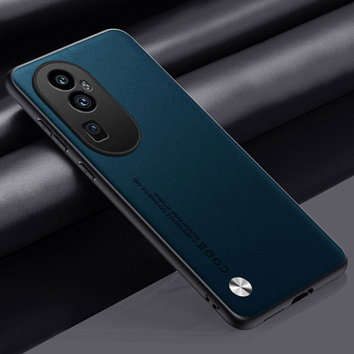 Soft Luxury Leather Snap On Case Cover S02 for Oppo Reno10 Pro+ Plus 5G Blue