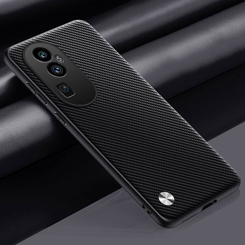 Soft Luxury Leather Snap On Case Cover S02 for Oppo Reno10 Pro+ Plus 5G Dark Gray