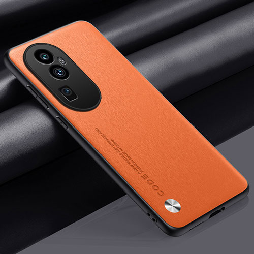 Soft Luxury Leather Snap On Case Cover S02 for Oppo Reno10 Pro+ Plus 5G Orange