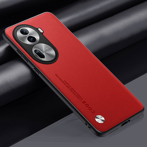 Soft Luxury Leather Snap On Case Cover S02 for Oppo Reno11 Pro 5G Red