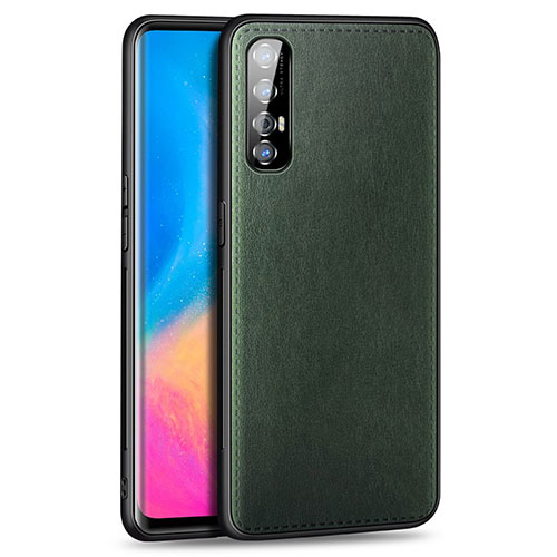 Soft Luxury Leather Snap On Case Cover S02 for Oppo Reno3 Pro Green