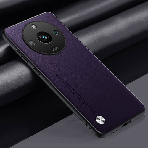 Soft Luxury Leather Snap On Case Cover S02 for Realme 11 Pro 5G Purple