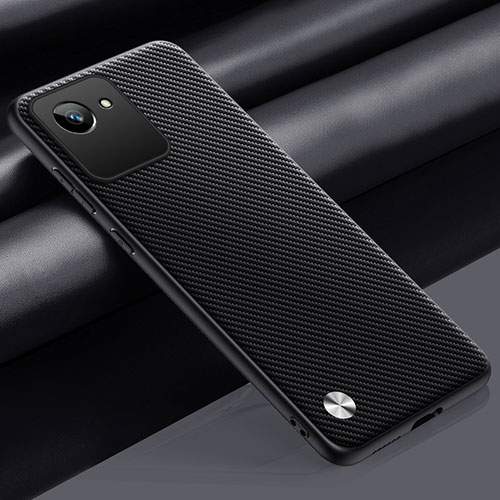 Soft Luxury Leather Snap On Case Cover S02 for Realme C30s Dark Gray