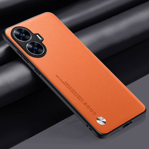 Soft Luxury Leather Snap On Case Cover S02 for Realme Narzo N55 Orange