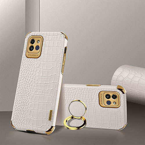 Soft Luxury Leather Snap On Case Cover S02 for Samsung Galaxy A03 White