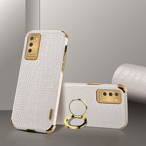 Soft Luxury Leather Snap On Case Cover S02 for Samsung Galaxy A03s White