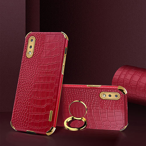 Soft Luxury Leather Snap On Case Cover S02 for Samsung Galaxy M02 Red