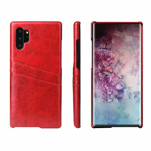 Soft Luxury Leather Snap On Case Cover S02 for Samsung Galaxy Note 10 Plus Red