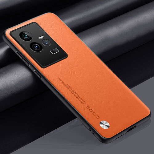 Soft Luxury Leather Snap On Case Cover S02 for Vivo iQOO 11 5G Orange