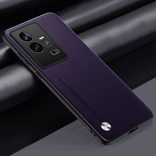 Soft Luxury Leather Snap On Case Cover S02 for Vivo iQOO 11 Pro 5G Purple