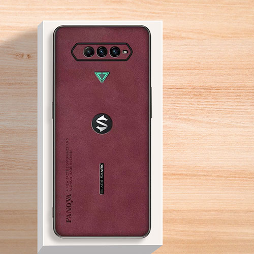 Soft Luxury Leather Snap On Case Cover S02 for Xiaomi Black Shark 5 RS 5G Red