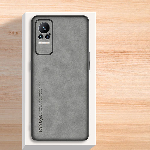 Soft Luxury Leather Snap On Case Cover S02 for Xiaomi Civi 1S 5G Gray